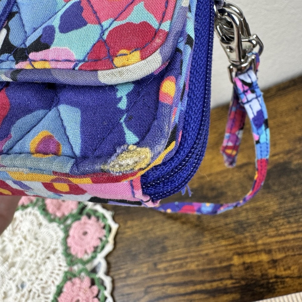 Vera Bradley Wallet Crossbody Set‎ Women Floral Quilted Zip Around Purple x2 - Picture 4 of 16